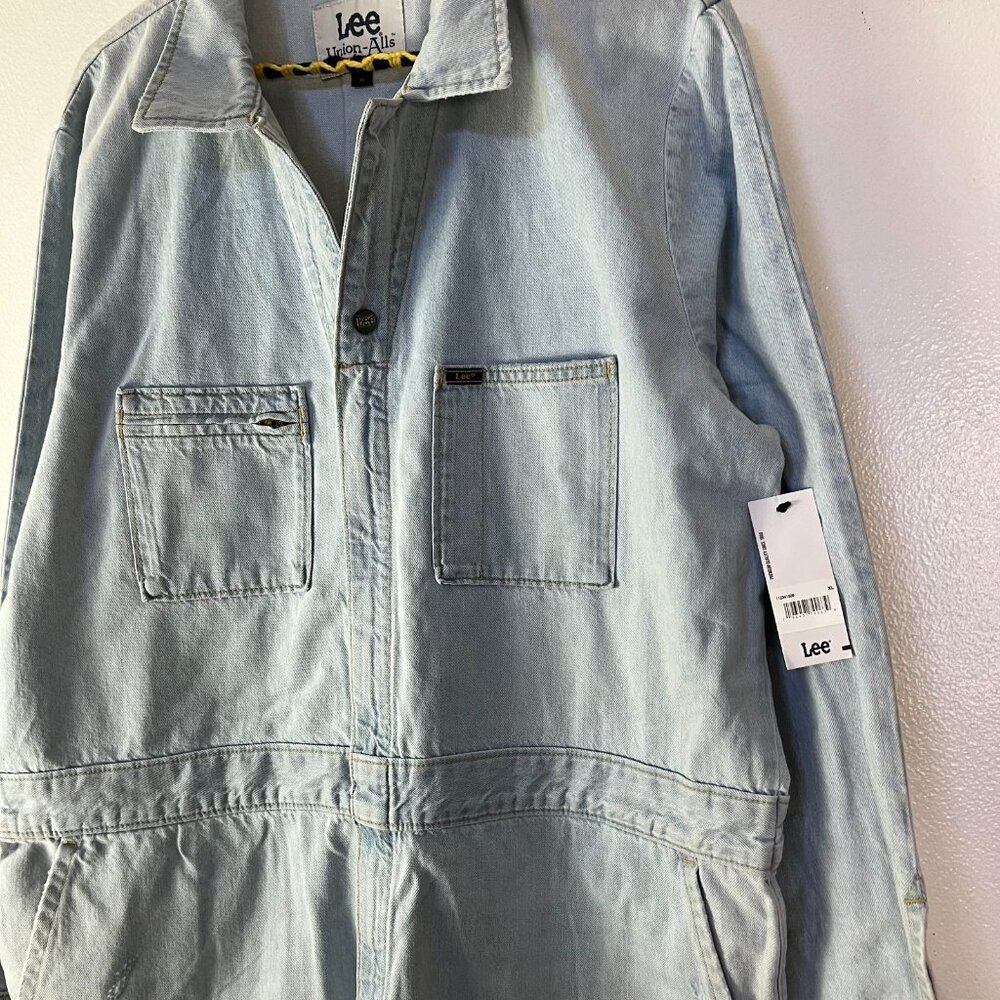 Free People x Lee Union Alls Coveralls Denim Jean Jumpsuit One Piece NWT XLarge - Picture 7 of 7